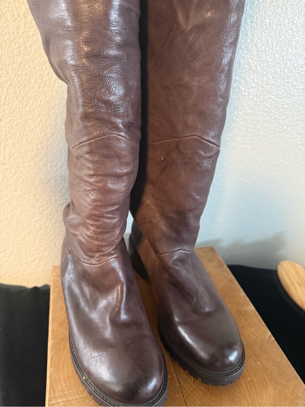 Vero Cuoio Dark Brown Over-the-Knee Leather Boots nb